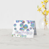 Colorful bubbels blij met verjaardagsgroet kaart (Gele Bloem)