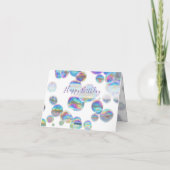 Colorful bubbels blij met verjaardagsgroet kaart (Achterkant)