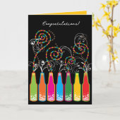 Colorful Bubble Bottles and Swirls Gefeliciteerd Kaart (Gele Bloem)
