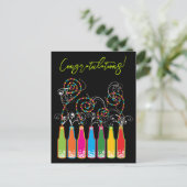 Colorful Bubble Bottles & Spirals Gefeliciteerd Briefkaart (Staand voorkant)