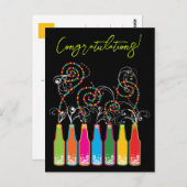 Colorful Bubble Bottles & Spirals Gefeliciteerd Briefkaart (Voorkant / Achterkant)