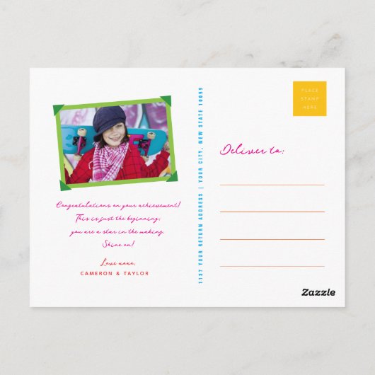 Colorful Bubble Bottles & Spirals Gefeliciteerd Briefkaart (Achterkant)