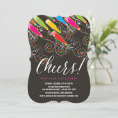 Colorful Bubble Cheers Fun New Year's Eve Party Kaart (Staand voorkant)