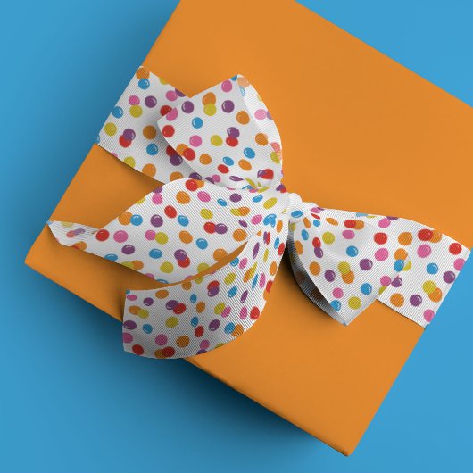 Colorful Bubble Gum Pattern Satijnen Lint