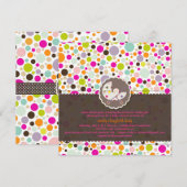 Colorful Bubble Gum/Stippen Geboorteaankondiging Kaart (Voorkant / Achterkant)