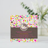 Colorful Bubble Gum/Stippen Geboorteaankondiging Kaart (Staand voorkant)