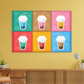 Colorful Bubble Tea 6 Pack Canvas Afdruk (Insitu (Woonkamer))