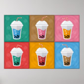 Colorful Bubble Tea 6 Pack Poster (Voorkant)