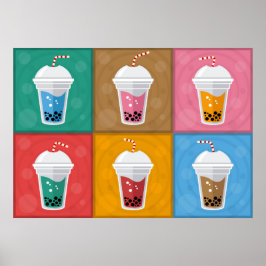 Colorful Bubble Tea 6 Pack Poster
