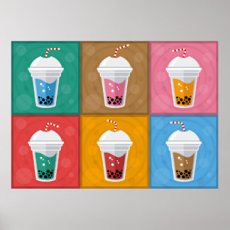 Colorful Bubble Tea 6 Pack Poster