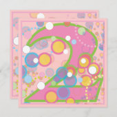 Colorful Bubbles 2e verjaardag van de uitnodiging (Voorkant / Achterkant)