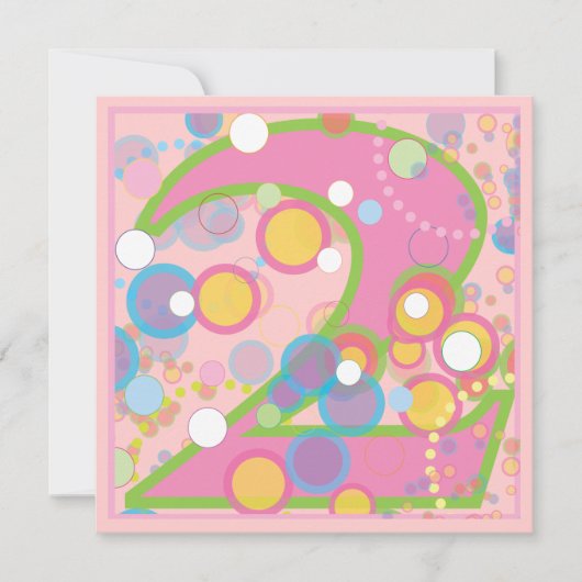 Colorful Bubbles 2e verjaardag van de uitnodiging (Voorkant)