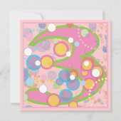 Colorful Bubbles 3rd Birthday Party Invitation Kaart (Voorkant)