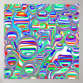 Colorful Bubbles Abstracte digitale kunst Poster (Voorkant)