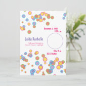 Colorful Bubbles Birth Announement Aankondiging (Staand voorkant)