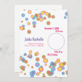 Colorful Bubbles Birth Announement Aankondiging (Voorkant / Achterkant)