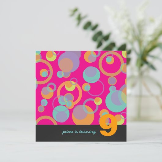 Colorful Bubbles for Birthday Party Kaart (Staand voorkant)