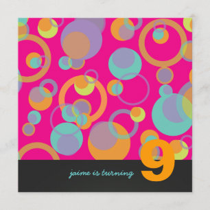 Colorful Bubbles for Birthday Party Kaart