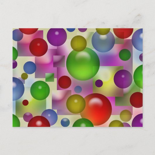 Colorful Bubbles Patroon Briefkaart (Voorkant)