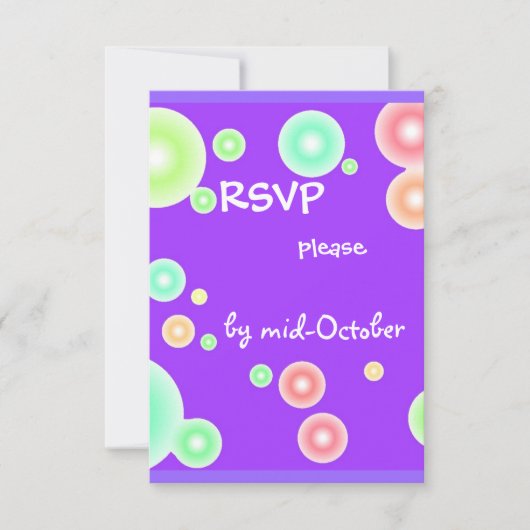 Colorful Bubbles RSVP Kaartje (Voorkant)