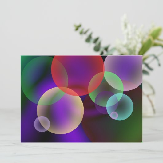 Colorful Bubbles Uitnodiging (Staand voorkant)