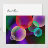 Colorful Bubbles Uitnodiging (Voorkant / Achterkant)