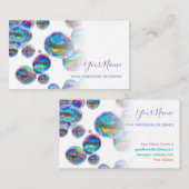 Colorful bubbles verjaardagsplanner en feestje visitekaartje (Voorkant / Achterkant)