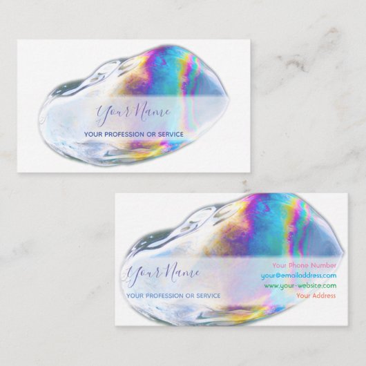 Colorful bubbles verjaardagsplanner en feestje visitekaartje (Voorkant / Achterkant)