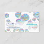 Colorful bubbles verjaardagsplanner en feestje visitekaartje (Achterkant)