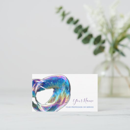 Colorful bubbles verjaardagsplanner en partijbus visitekaartje (Staand voorkant)