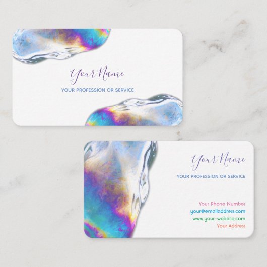 Colorful bubbles verjaardagsplanner en partijbus visitekaartje (Voorkant / Achterkant)