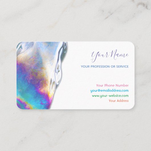 Colorful bubbles verjaardagsplanner en partijbus visitekaartje (Achterkant)