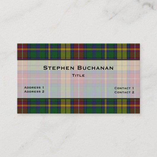 Colorful Buchanan Tartan Pset Custom Visitekaartje (Voorkant)