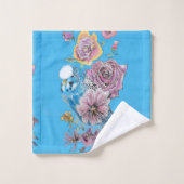 Colorful Budgie Budgerigar Roos Blue Towel Set Bad Handdoek (Wasdoekje)