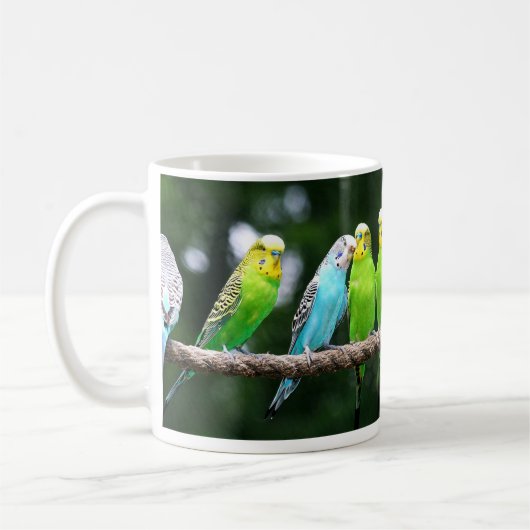 Colorful Budgies Koffiemok (Links)