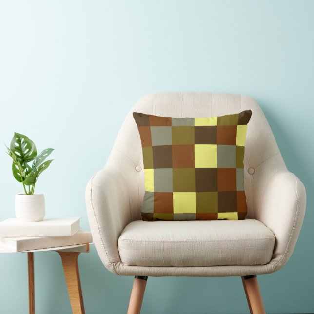 Colorful Buffalo Check Pset Patroon Kussen (Stoel)