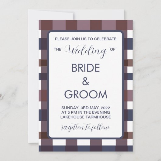 Colorful Buffalo Play Country Lumberjack Weddensch Kaart (Voorkant)