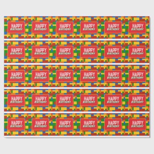 Colorful Builder Creative Kids Party Gift Cadeaupapier (Vlak)