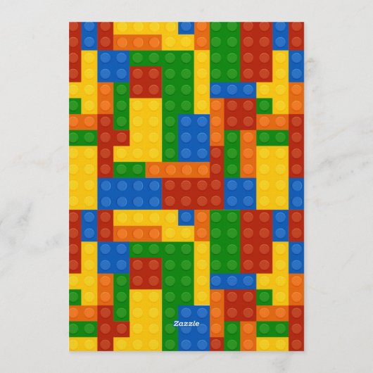 Colorful Builder-Themed Birthday Creative Kids Kaart (Achterkant)