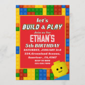 Colorful Builder-Themed Birthday Creative Kids Kaart (Voorkant)