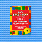 Colorful Builder-Themed Birthday Creative Kids Kaart