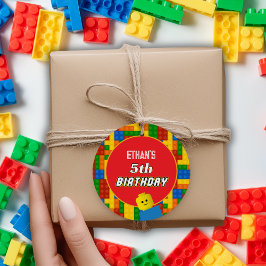 Colorful Builder Themed Birthday Creative Party Bedankjes Labels