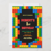 Colorful Building Blocks Birthday Kaart (Voorkant)