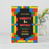Colorful Building Blocks Birthday Kaart (Staand voorkant)