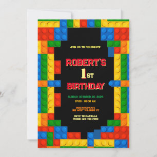 Colorful Building Blocks Birthday Kaart