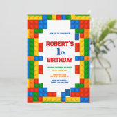Colorful Building Blocks Birthday Kaart (Staand voorkant)
