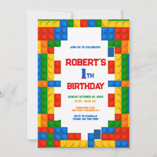 Colorful Building Blocks Birthday Kaart