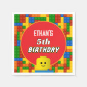 Colorful Building Blocks Birthday Napkins for Kids Servet (Voorkant)