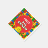 Colorful Building Blocks Birthday Napkins for Kids Servet (Hoek)