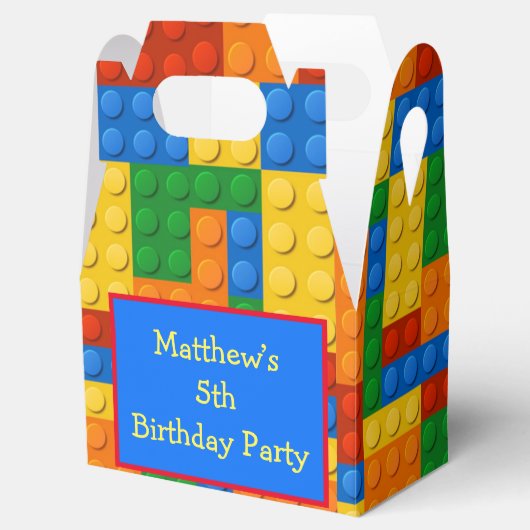 Colorful Building Blocks Birthday Party Bedankdoosjes (Geopend)
